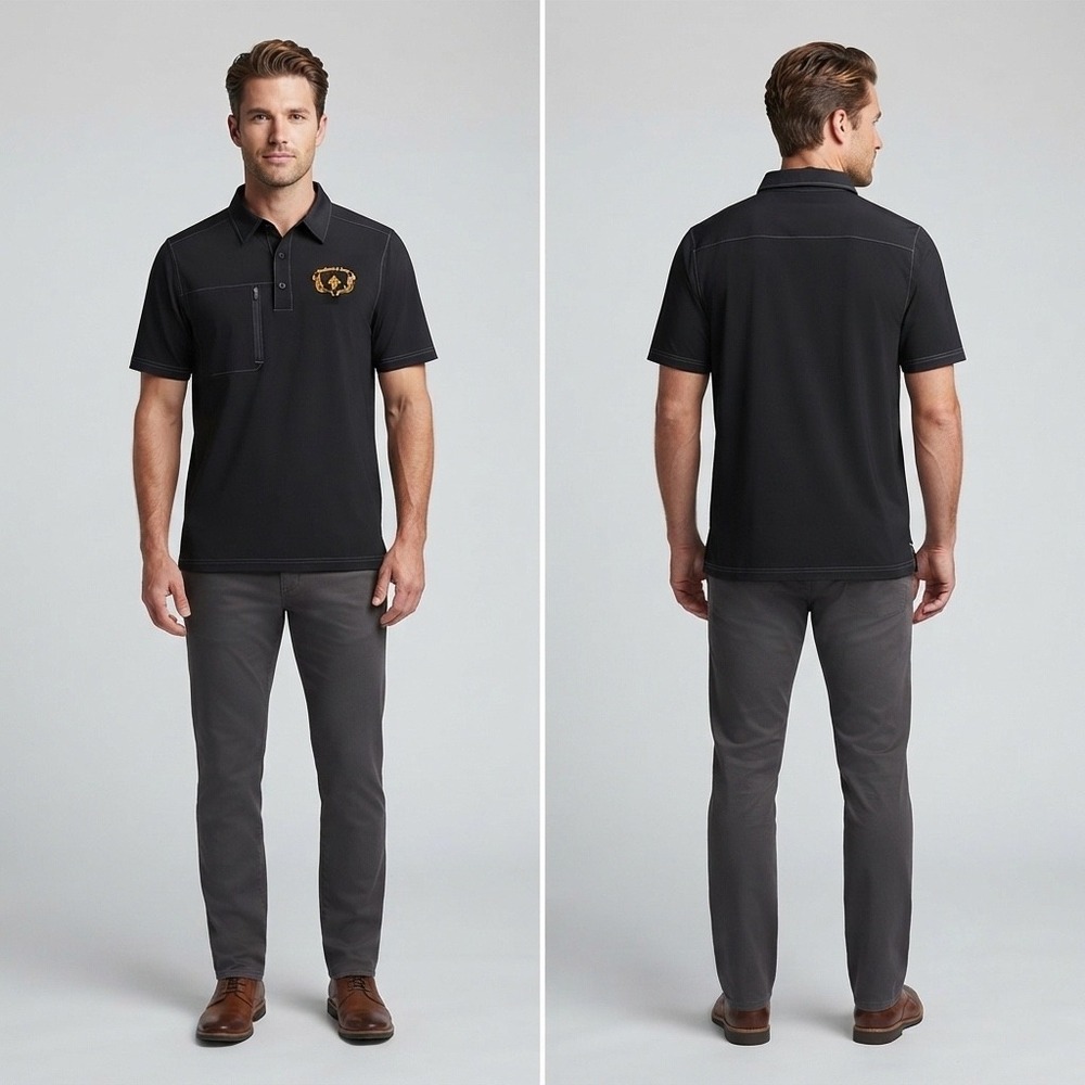 North End Mens‎ Performance Polo Shirt Black Modisett & Sons Size Medium